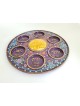 Jerusalem Passover Seder plate with flowers , Jerusalem Seder Plates ,