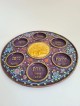 Assiette de Seder de Pâque de Jérusalem avec fleurs , Assiettes de Seder de Jérusalem ,