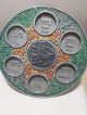 Assiette de Seder de Pâque de Jérusalem avec fleurs , Assiettes de Seder de Jérusalem ,