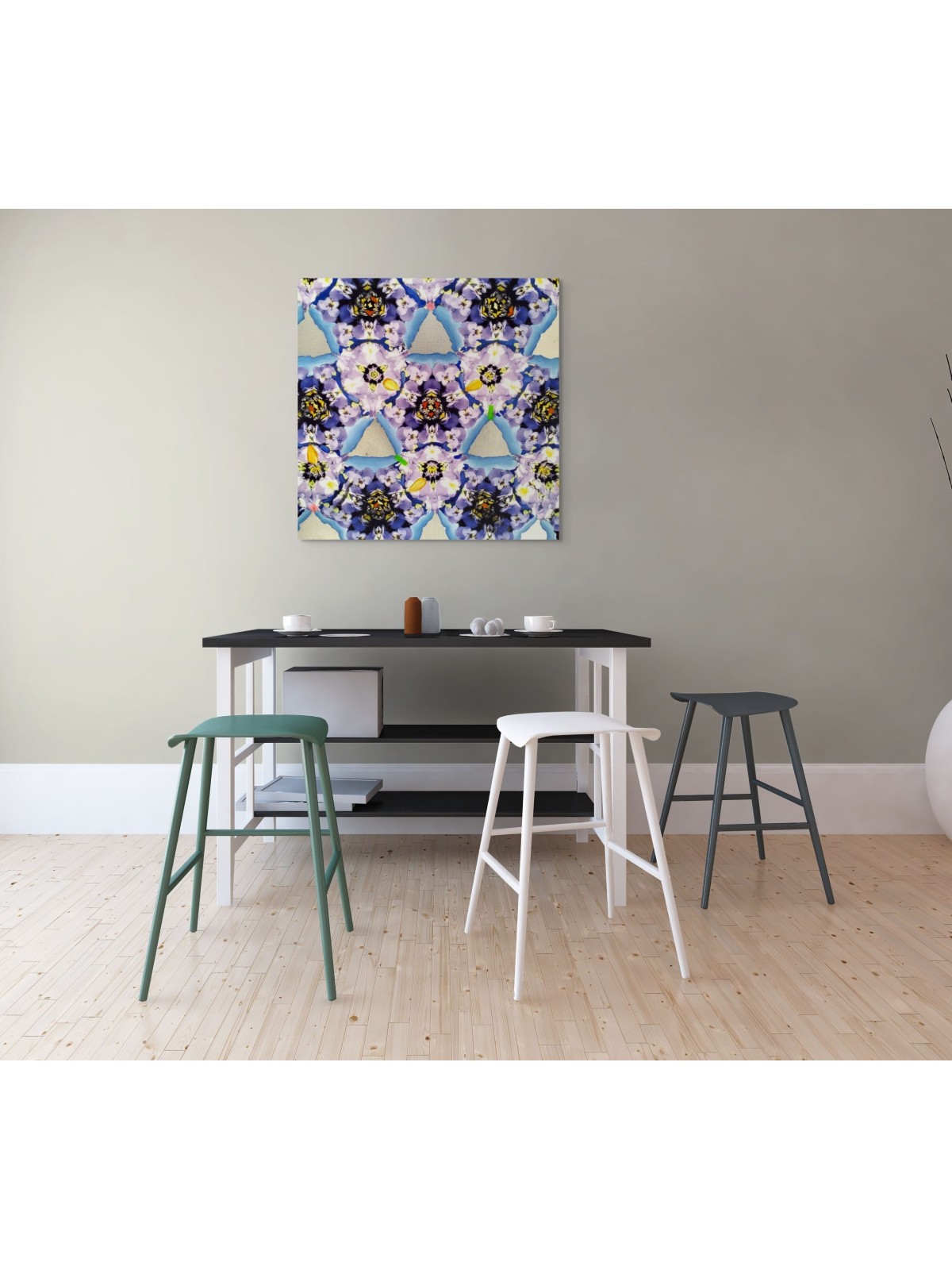 Lupins multicolores modernes de forme carrée peignant f, peintures juives