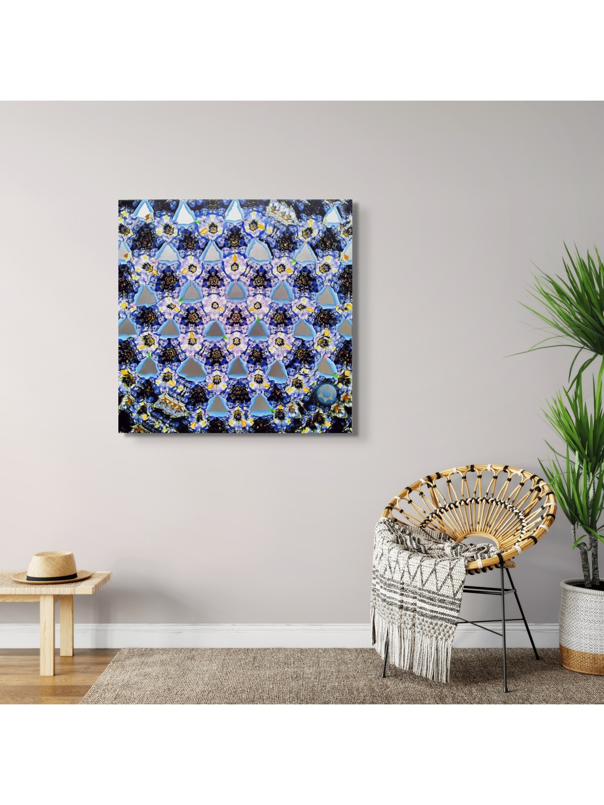 Violet et bleu Un champ de lupins - Peinture florale, Peintures juives