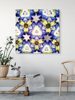 Étoile bleue et dorée de David peignant sur Pansy Flow, peintures juives