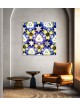 Blue and Gold Star of David Painting On Pansy Flow , Jewish Paintings