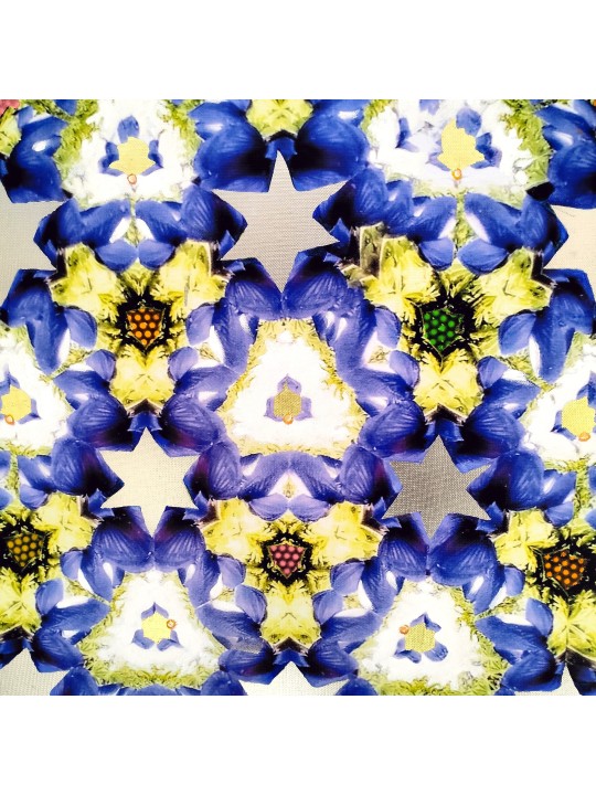 Blue and Gold Star of David Painting On Pansy Flow , Jewish Paintings