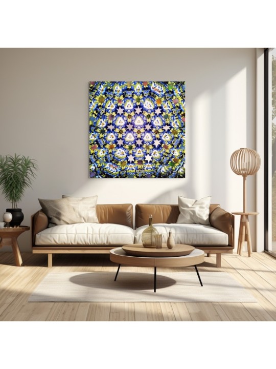 Peinture de fleurs de pensée avec étoile de David Symboliz, peintures juives
