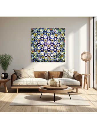 Peinture de fleurs de pensée avec étoile de David Symboliz, peintures juives