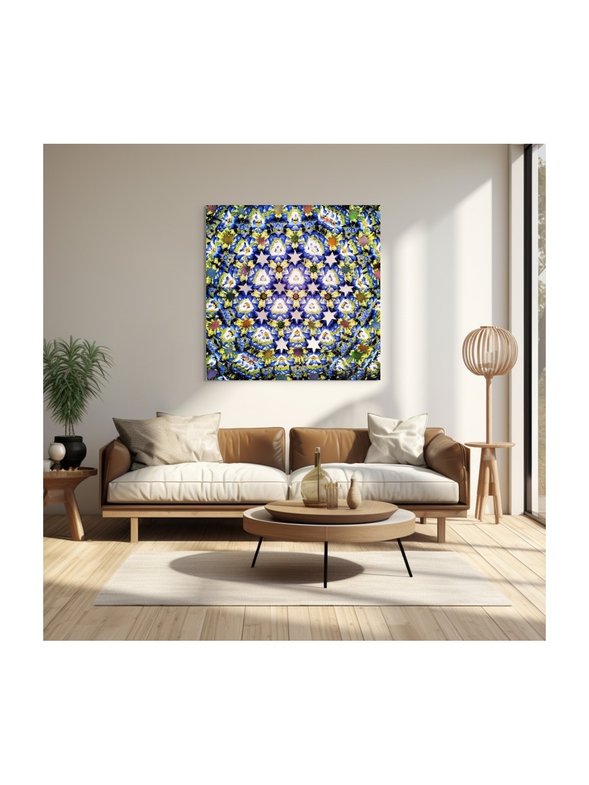 Peinture de fleurs de pensée avec étoile de David Symboliz, peintures juives