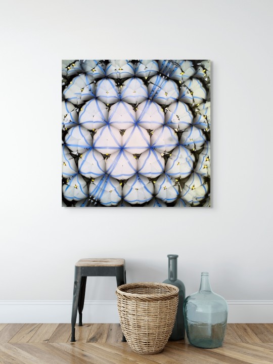 Blue Star of David Wall Art On White Almond Blosso , Jewish Paintings