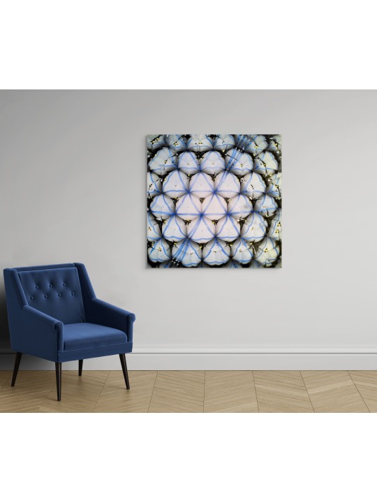 Blue Star of David Wall Art On White Almond Blosso , Jewish Paintings