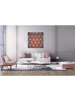 Peinture d'anémones rouges avec le massacre du 7 octobre Sayi, peintures juives