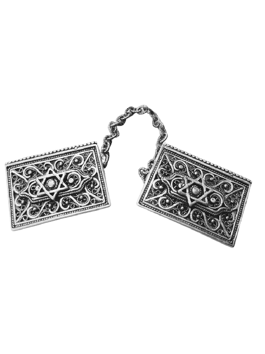 Étoile carrée traditionnelle en argent sterling de David T, cadeaux de Pâque,