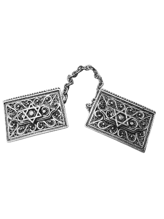 Étoile carrée traditionnelle en argent sterling de David T, cadeaux de Pâque,
