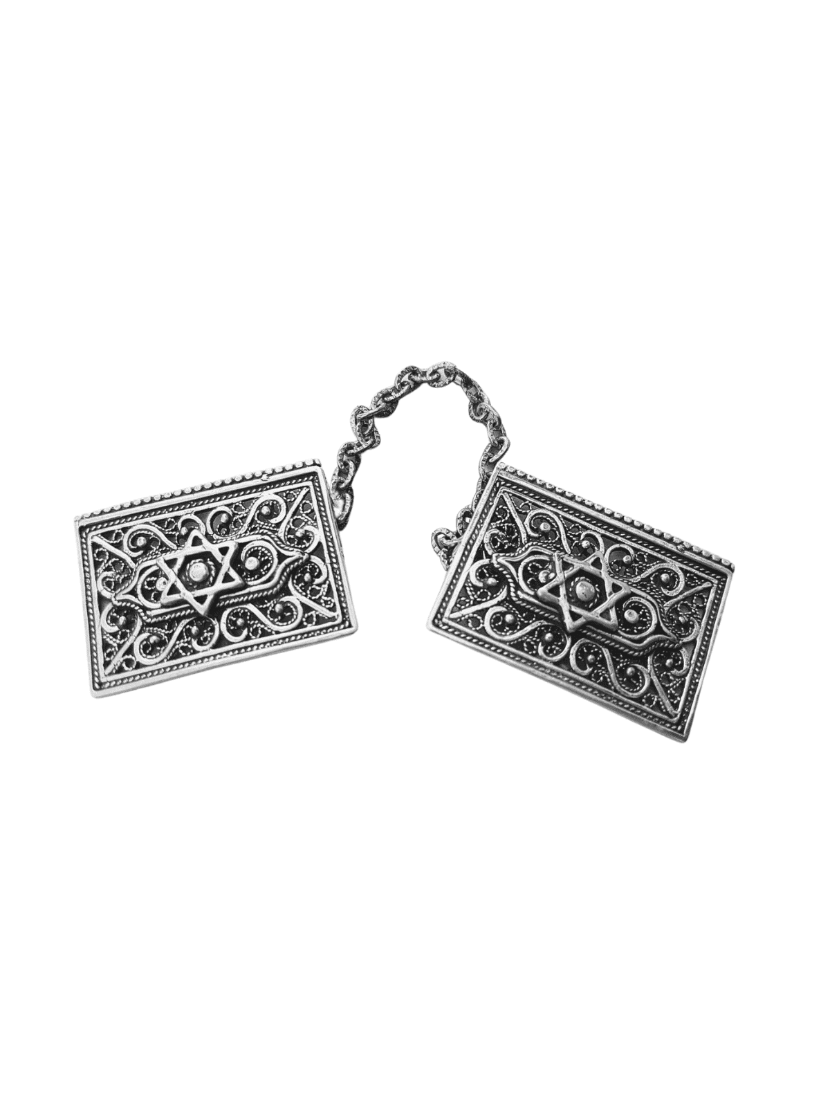 Étoile carrée traditionnelle en argent sterling de David T, cadeaux de Pâque,