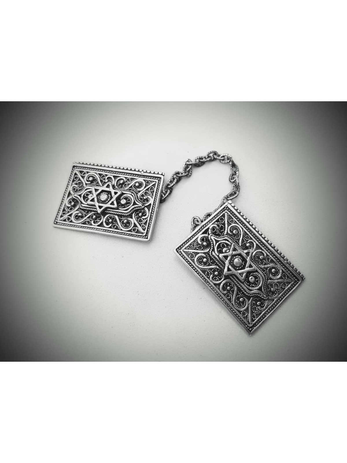 Étoile carrée traditionnelle en argent sterling de David T, cadeaux de Pâque,