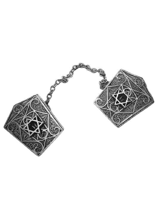 Clips argentés de châle de prière avec Magen David , Cadeaux de Pâque , Israélien
