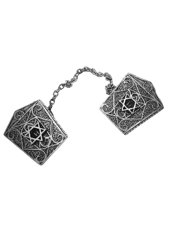 Clips argentés de châle de prière avec Magen David , Cadeaux de Pâque , Israélien