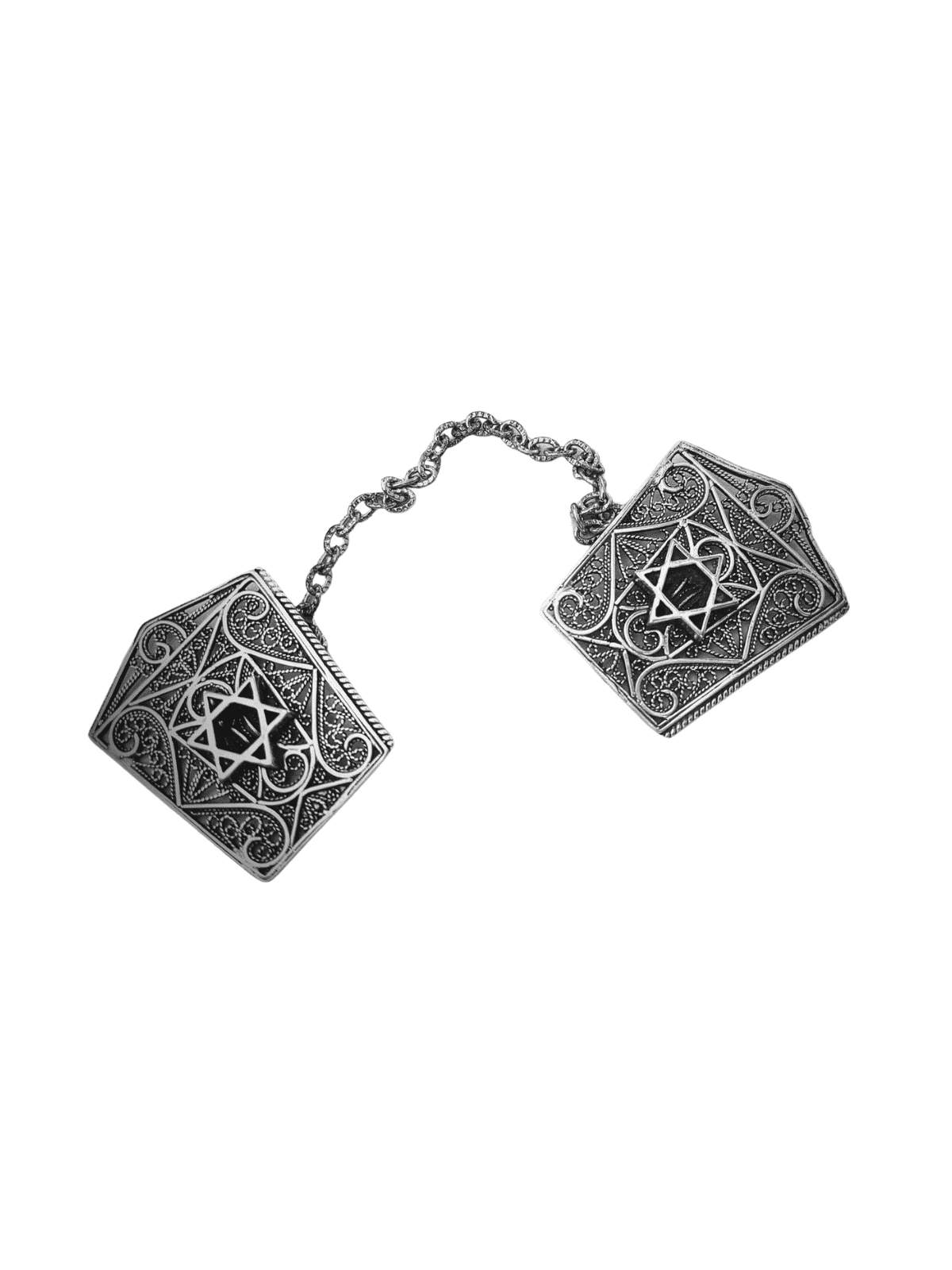 Clips argentés de châle de prière avec Magen David , Cadeaux de Pâque , Israélien
