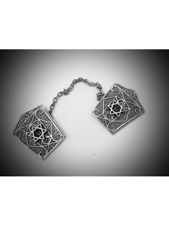 Clips argentés de châle de prière avec Magen David , Cadeaux de Pâque , Israélien