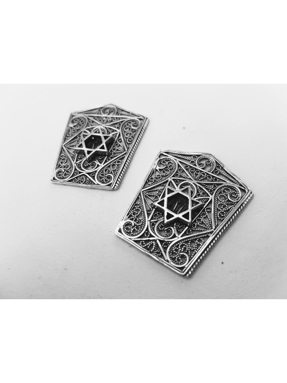 Clips argentés de châle de prière avec Magen David , Cadeaux de Pâque , Israélien