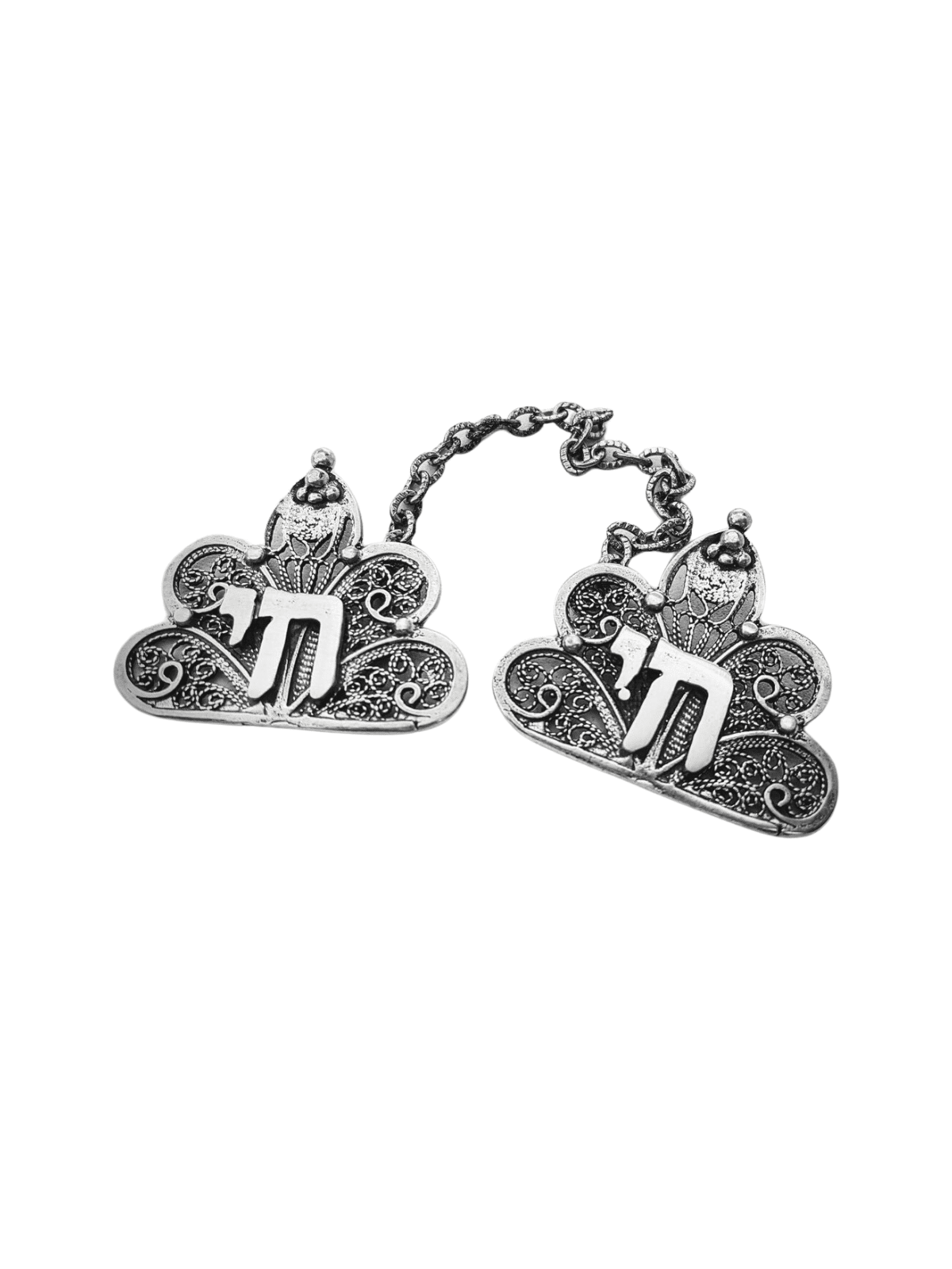 Flower Shape Chai Tallit Clips From Sterling Silve , Passover Gifts ,