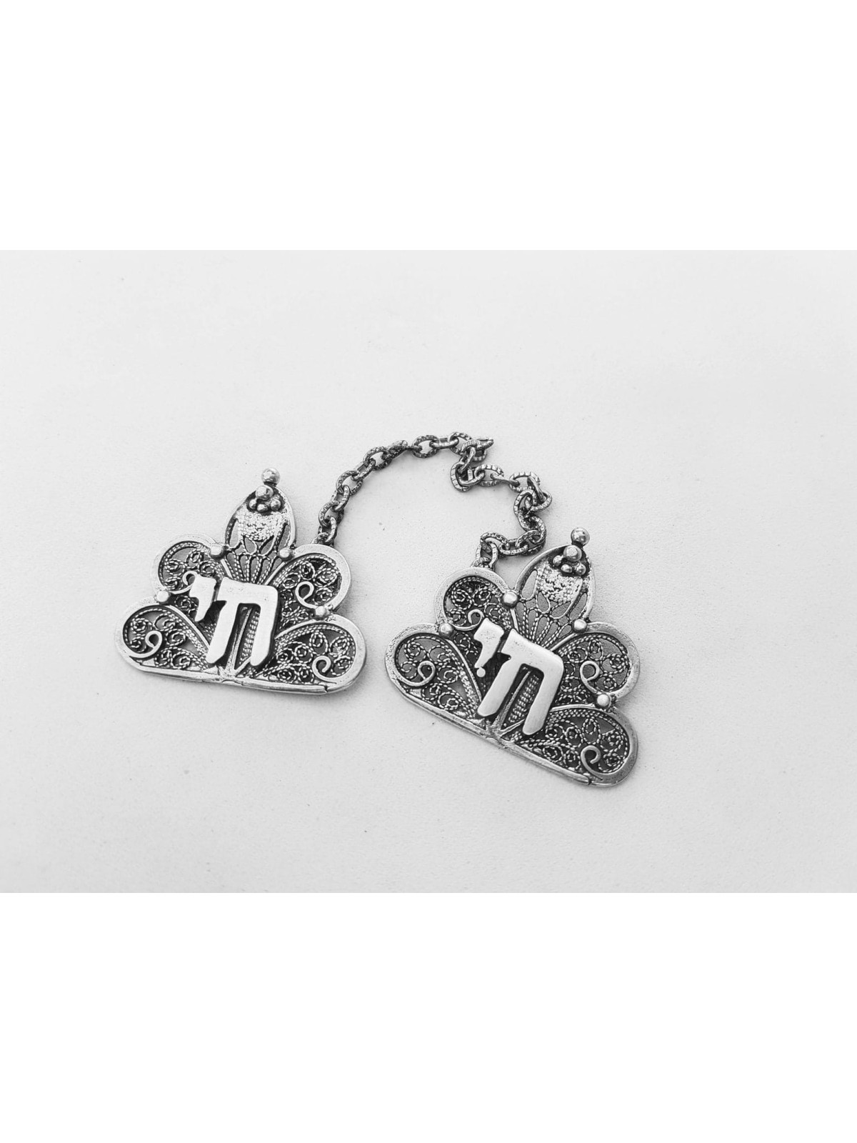 Flower Shape Chai Tallit Clips From Sterling Silve , Passover Gifts ,