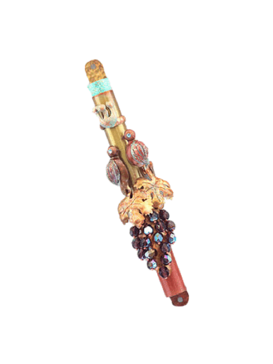Magnificent Copper Mezuzah Case With Two Love Bird , Jewish Wedding Gi
