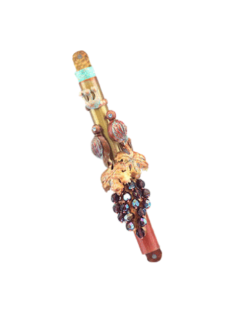 Magnificent Copper Mezuzah Case With Two Love Bird , Jewish Wedding Gi