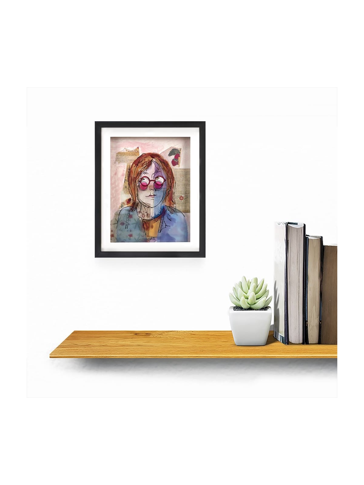 John Lennon Portrait - Modern 3D Painting , Tu B'Av Gifts , Israeli Ju