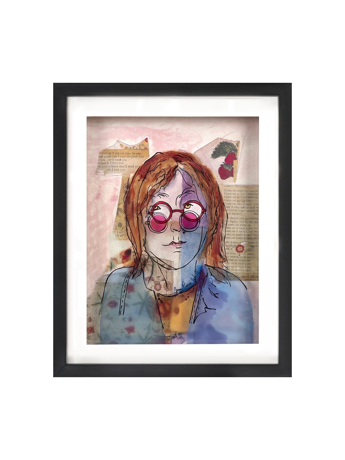 Portrait de John Lennon - Peinture 3D moderne , Cadeaux Tu B'Av , Ju israélien