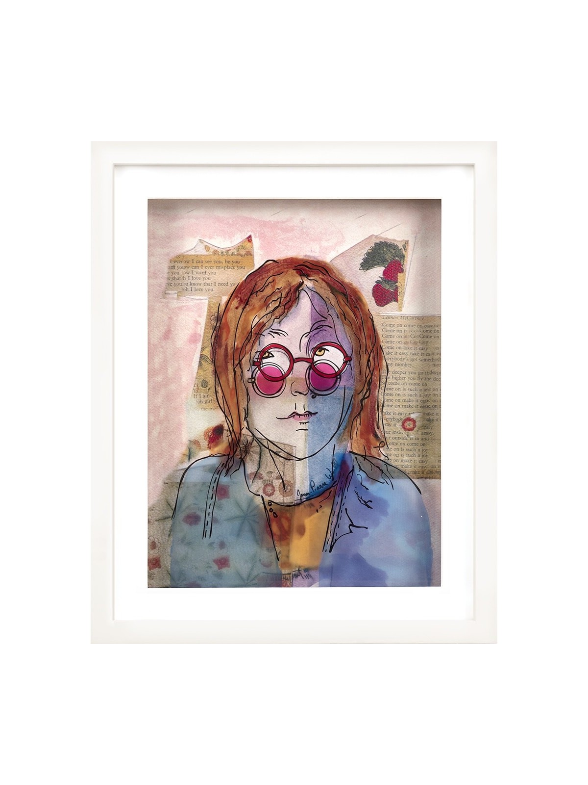 Portrait de John Lennon - Peinture 3D moderne , Cadeaux Tu B'Av , Ju israélien