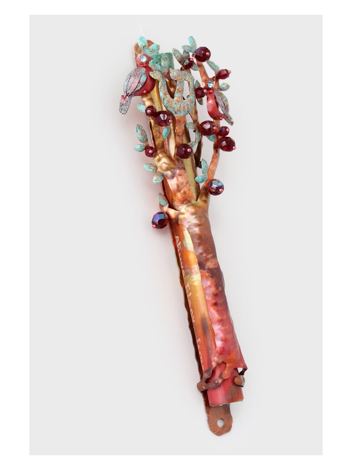 One-of-a-Kind Nature Inspired Copper Mezuzah Case  , Jewish Wedding Gi