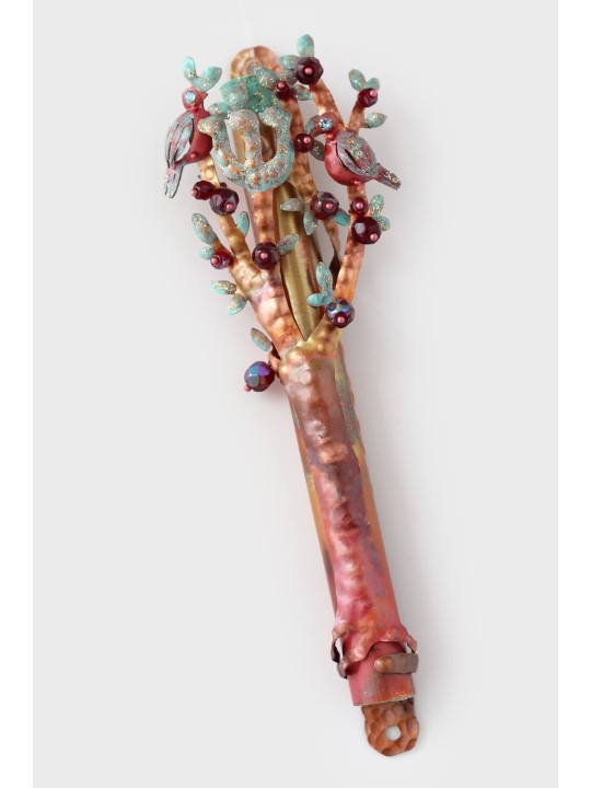 Étui Mezuzah en cuivre inspiré de la nature unique en son genre, Gi de mariage juif