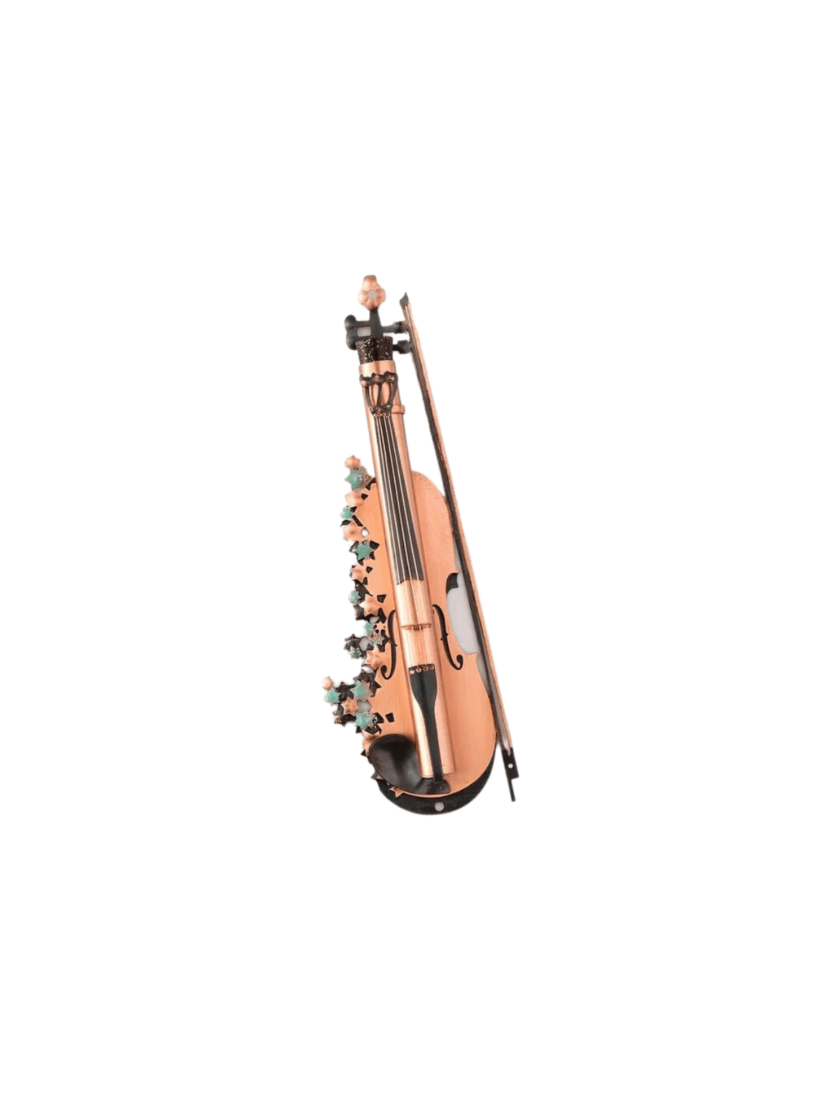 Unusual Copper Violin Mezuzah with Star of David D , Jewish Wedding Gi