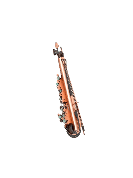 Unusual Copper Violin Mezuzah with Star of David D , Jewish Wedding Gi