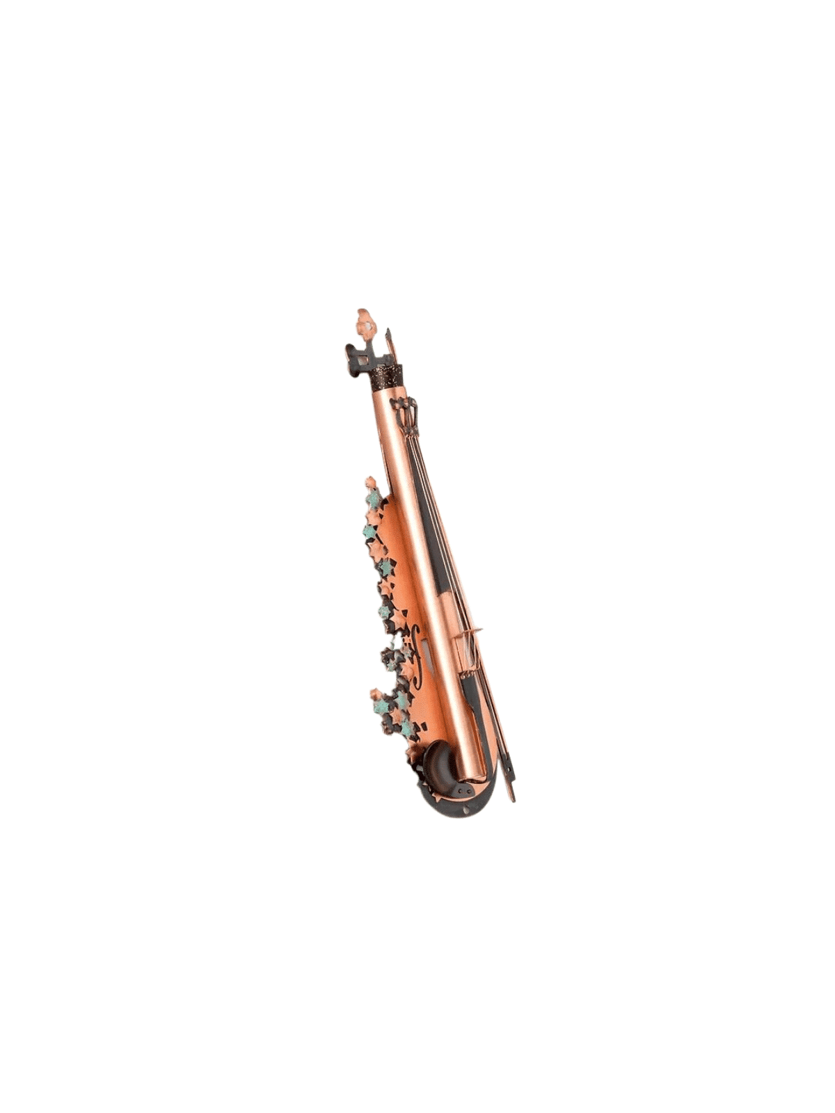 Mezuzah de violon en cuivre inhabituel avec étoile de David D, Gi de mariage juif
