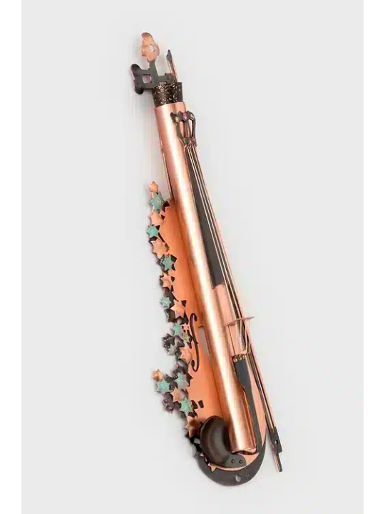 Mezuzah de violon en cuivre inhabituel avec étoile de David D, Gi de mariage juif
