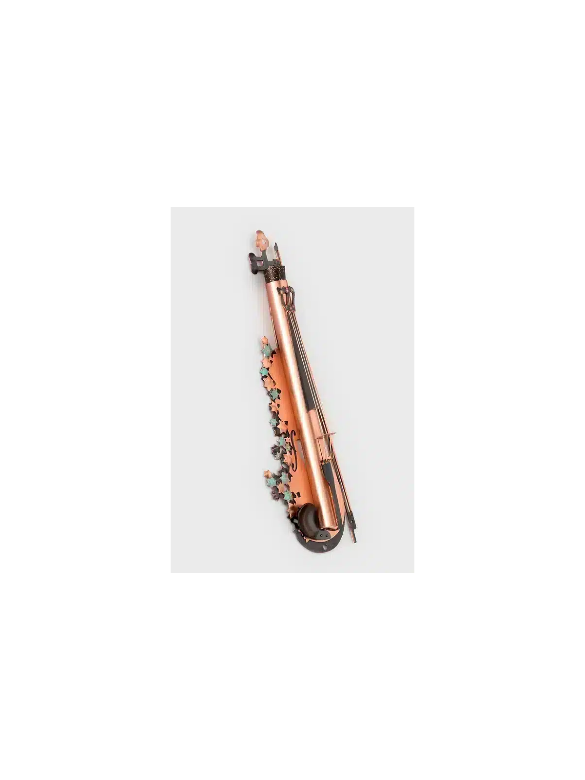 Mezuzah de violon en cuivre inhabituel avec étoile de David D, Gi de mariage juif