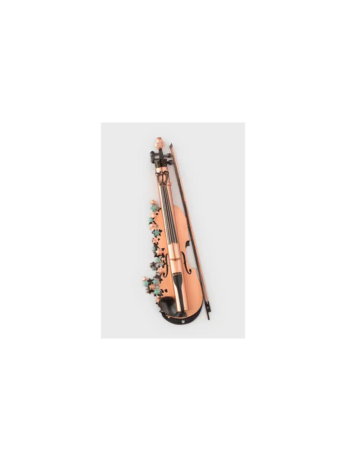 Unusual Copper Violin Mezuzah with Star of David D , Jewish Wedding Gi