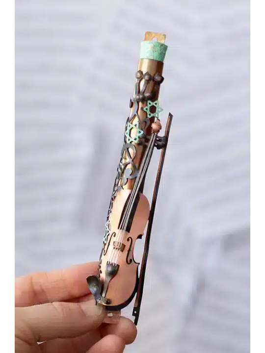 Mezouza pour violon avec étoile de David découpée et Musica, Gi de mariage juif