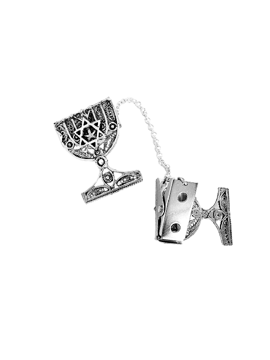 Clips de Talit Menorah en argent sterling avec étoile de, cadeaux de Pâque,