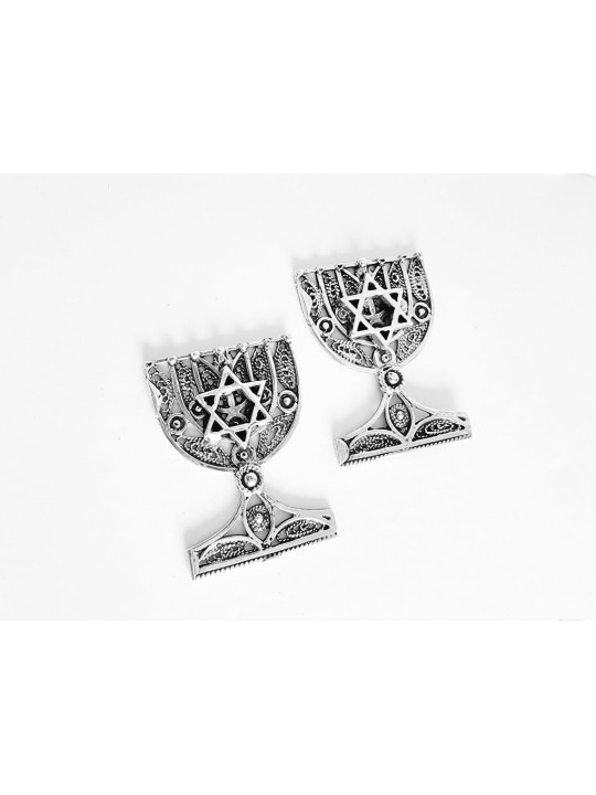 Clips de Talit Menorah en argent sterling avec étoile de, cadeaux de Pâque,