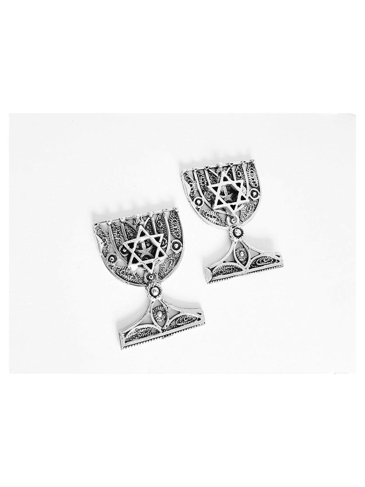 Clips de Talit Menorah en argent sterling avec étoile de, cadeaux de Pâque,