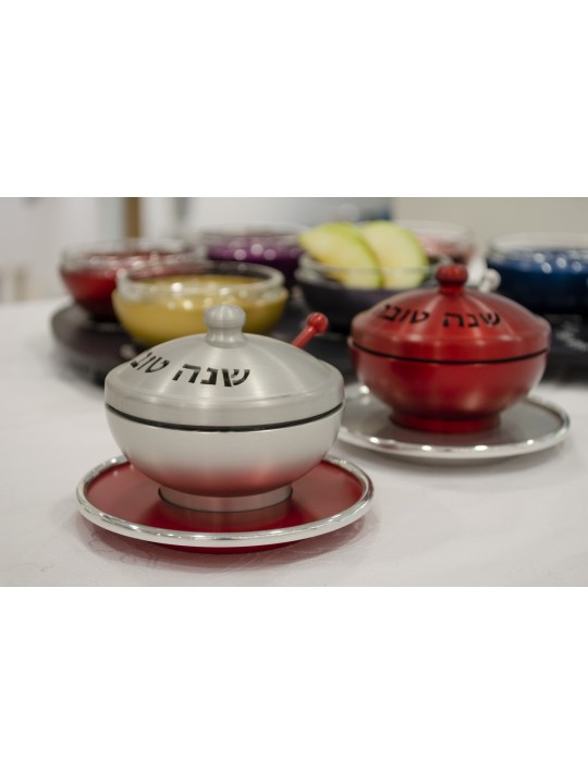 Plat de miel coloré serti de bénédiction, plats de miel en aluminium, Israël