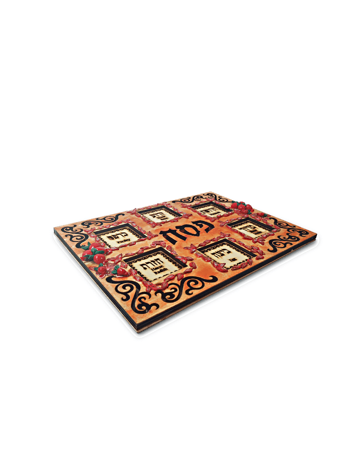 Special Pomegranates Design Seder Plate , Passover Gifts , Israeli Jud
