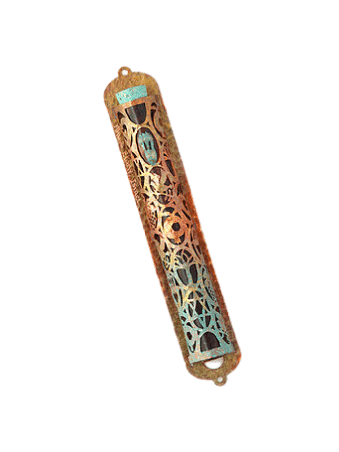 Magnifique Mezuzah en cuivre coloré, cadeaux de mariage juif, J israélien
