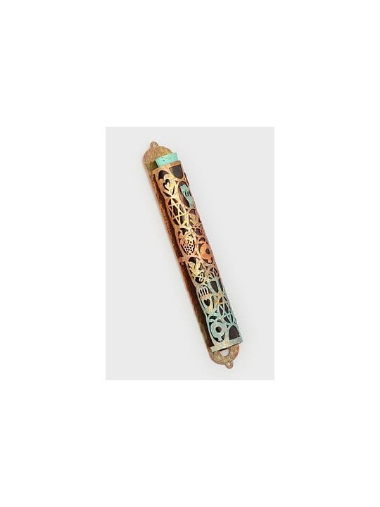 Magnifique Mezuzah en cuivre coloré, cadeaux de mariage juif, J israélien