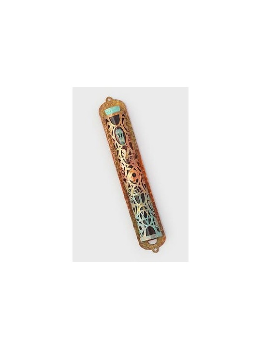 Magnifique Mezuzah en cuivre coloré, cadeaux de mariage juif, J israélien