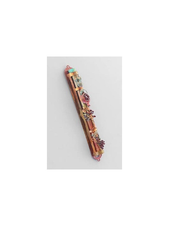 Beautiful Copper Mezuzah With Pomegranate, Tree &  , Jewish Wedding Gi