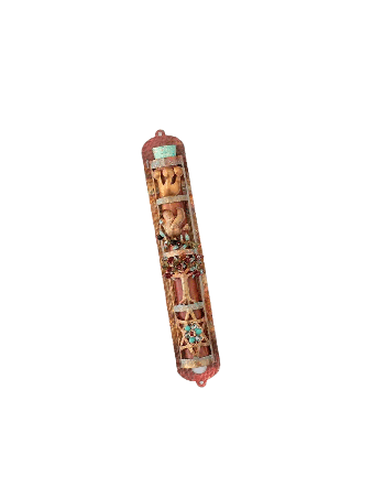 Meaningful Copper Mezuzah Case with Jewish Symbols , Jewish Wedding Gi