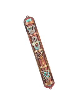 Beautiful Modern Copper Mezuzah Case With Jewish S , Jewish Wedding Gi